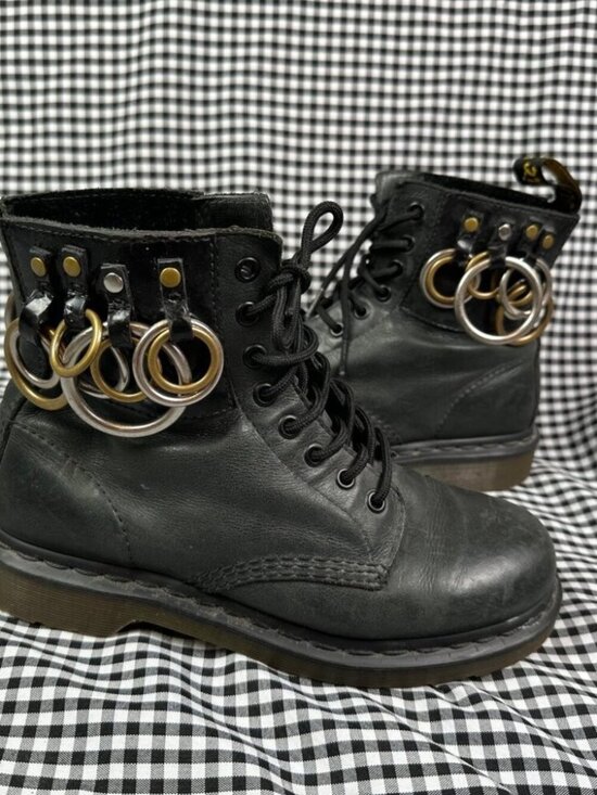 Dr. Martens Shoes - Dr. Martens x Felder Felder 1460 Pascal Black Ring Pierced Boots Women’s US 8